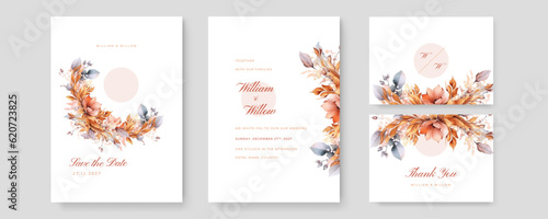 Set of card with flower rose, leaves. Wedding ornament concept. Floral poster, invite. Vector decorative greeting card or invitation design background