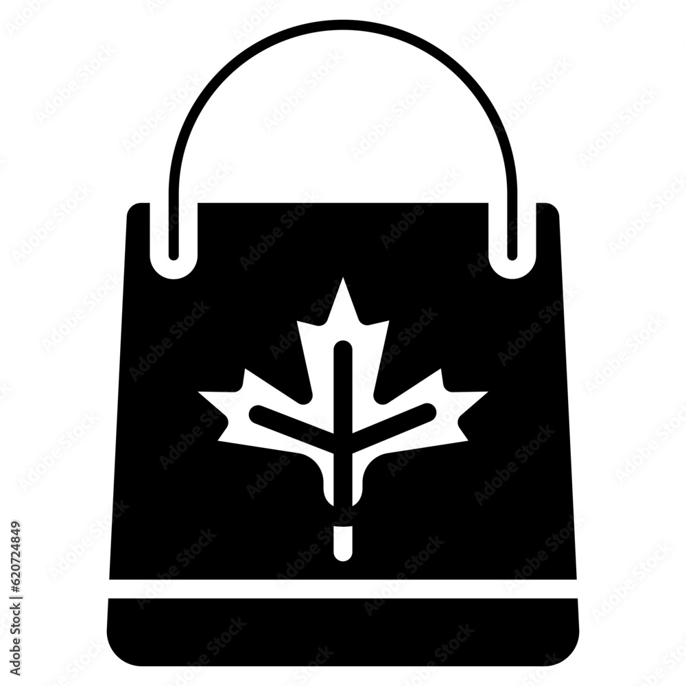 shopping bag icon, are often used in design, websites, or applications, banner, flyer to convey specific concepts related to autumn seasons.