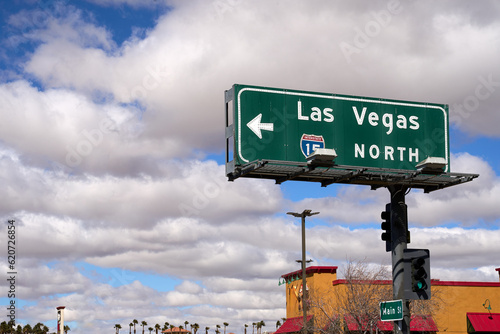 Road sign for Las Vegas photo