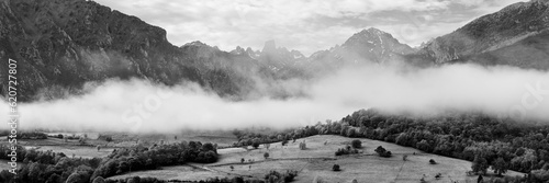 Pico de europa Naranjo de Bulnes mountain Spain black and white photo