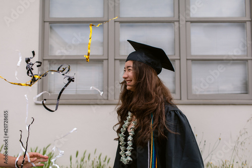 Asian teen graduating high school photo
