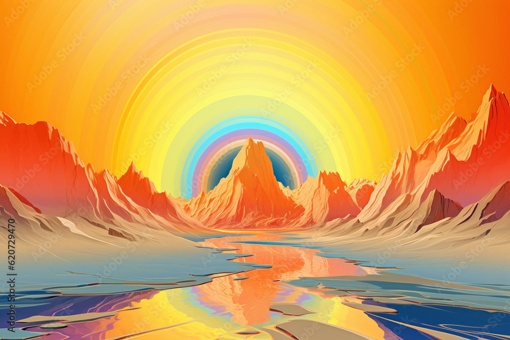 Rainbow cloud landscape Rainbow cloud landscape