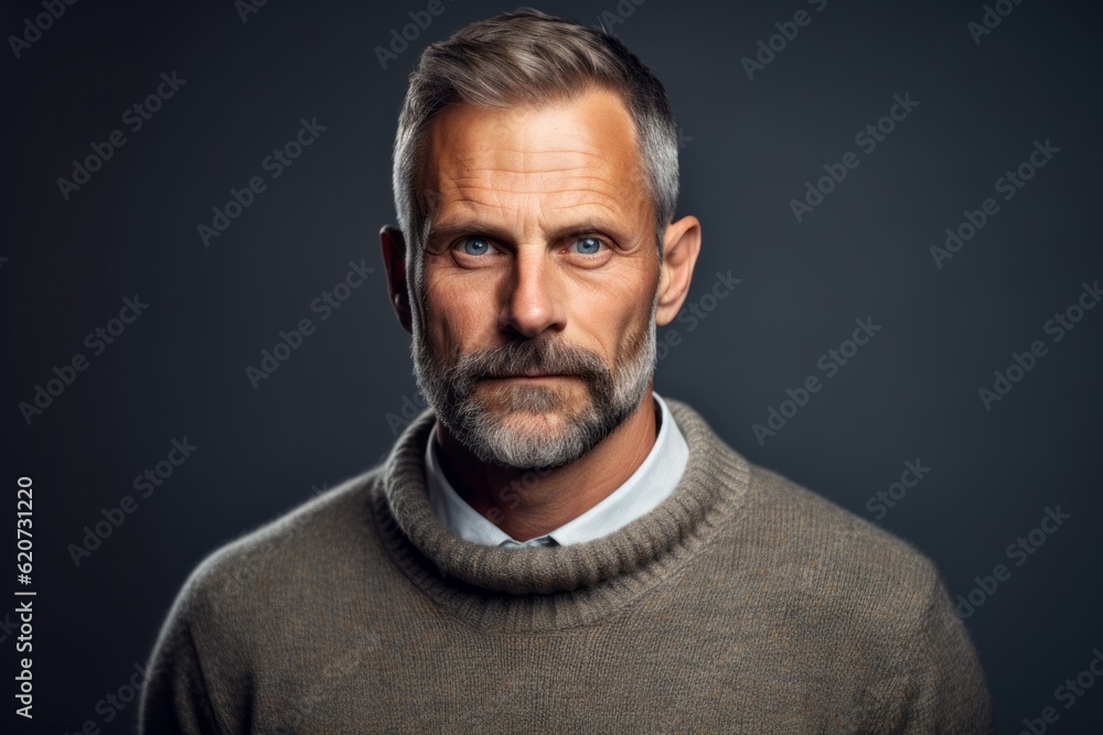 Portrait of a middle-aged man in a warm sweater. Portrait of a middle-aged man in a warm sweater.
