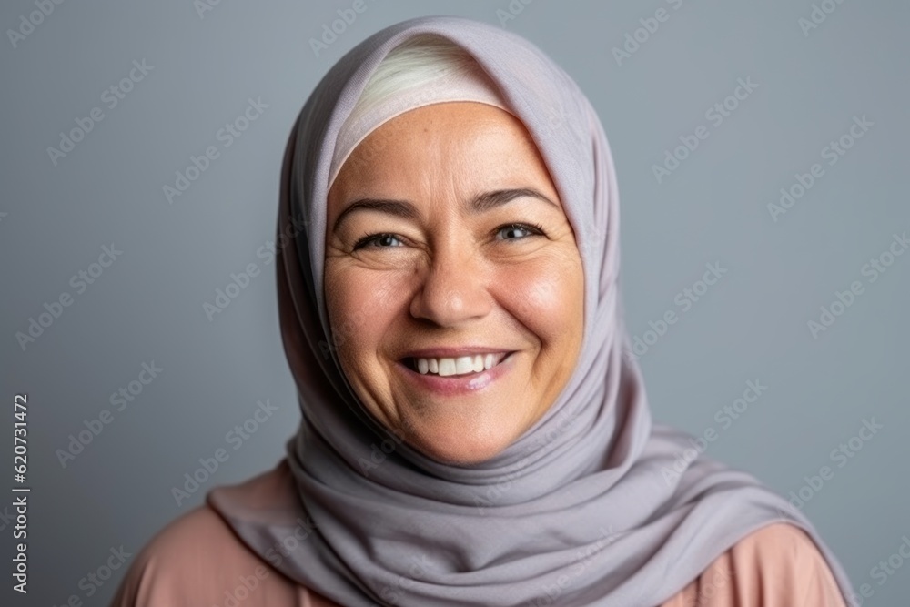 Portrait of a middle-aged muslim woman with hijab smiling Portrait of a middle-aged muslim woman with hijab smiling