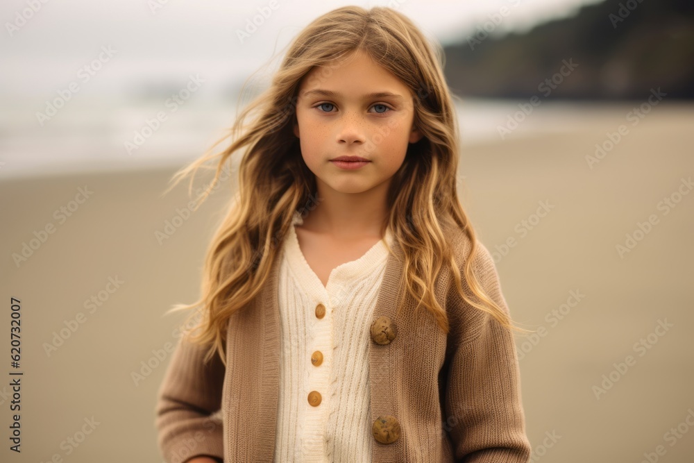 Portrait of cute little girl on the beach at the day time Portrait of cute little girl on the beach at the day time