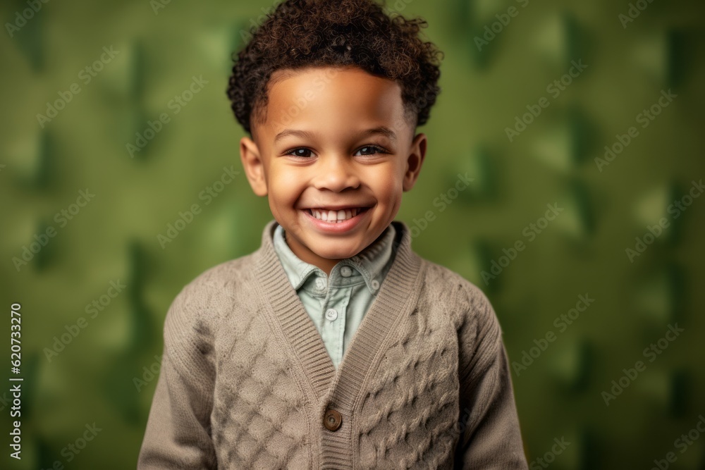 Portrait of a cute african american little boy on a green background Portrait of a cute african american little boy on a green background