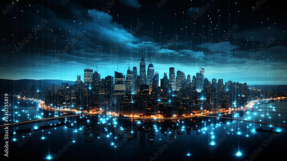 metropolis of the future skyscrapers. generative AI