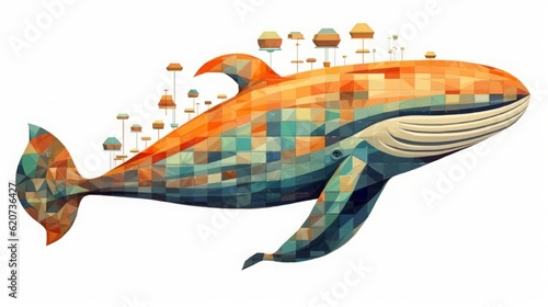 Wallpaper Mural クジラのイラスト,Generative AI AI画像 Torontodigital.ca