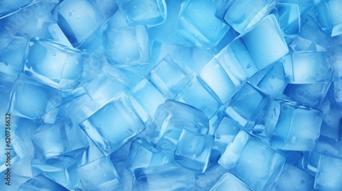 Fresh cool blue ice cube background.