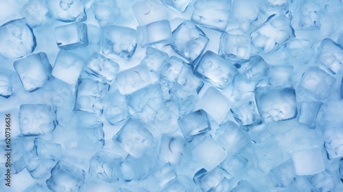 Fresh cool blue ice cube background.