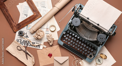 Vintage typewriter, envelop...