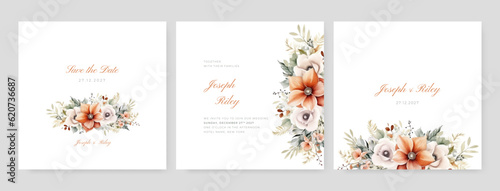 Wedding ivitation, set of beautiful roses, flowers, isolated on a white © SyahCreation