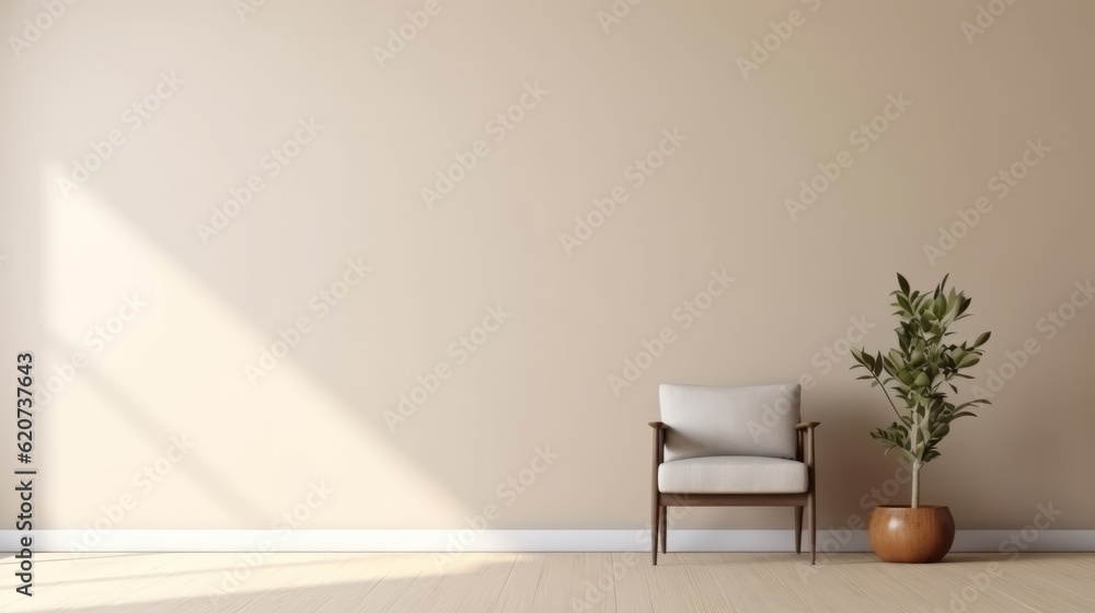 © LabirintStudio - A chair and a potted plant in a room