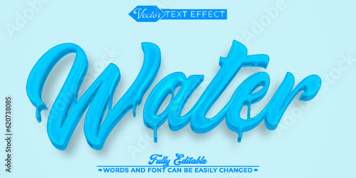 Fluid Water Vector Editable Text Effect Template