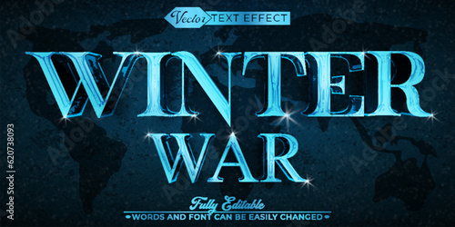 Blue Historic Winter War Vector Editable Text Effect Template