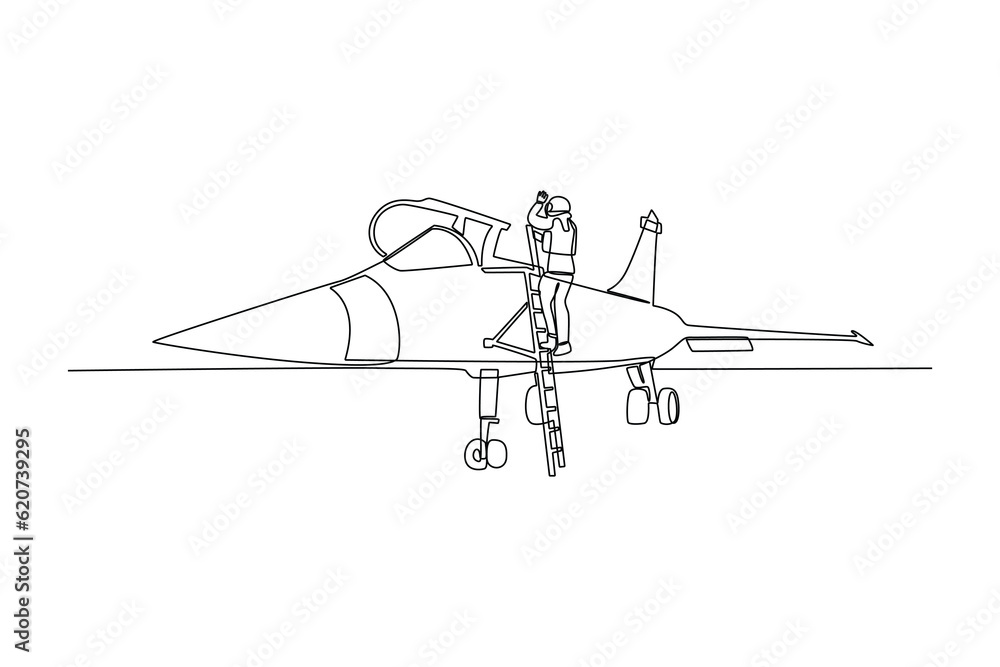 Single one line drawing Army, Air Force and Navy. Military concept. Continuous line draw design graphic vector illustration. Single one line drawing Army, Air Force and Navy. Military concept. Continuous line draw design graphic vector illustration.