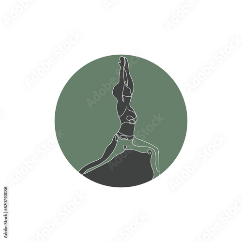 Pilates sitting pose logo icon symbol a calming yoga exercise that moves the whole body