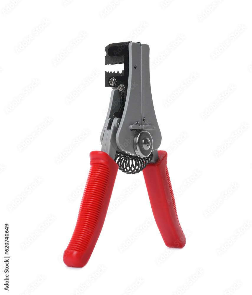 Cutters isolated on white. Wire stripping tool