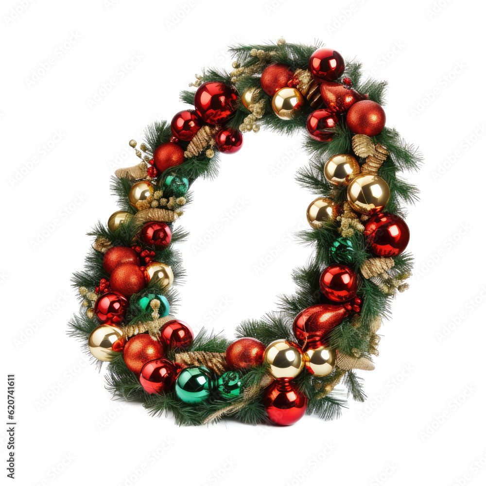 Christmas Garland For Staircase , Christmas themed, isolated on transparent background, PNG