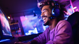 Streaming Enchantment: Male Gamer Embraces Gaming  Culture