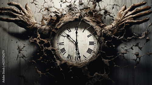 The Chronological Enigma Unveiled: In the Grim Embrace of Haunted Clocks and Sinister Watches, Time Slips into Twilight, Unleashing the Sinister Secrets. Enhanced by Generative AI