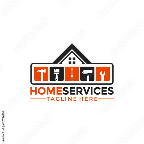 Illustration vector graphic of Construction, home repair, home service and Building Logo handyman Design template