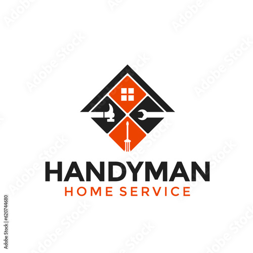 Illustration vector graphic of Construction, home repair, home service and Building Logo handyman Design template