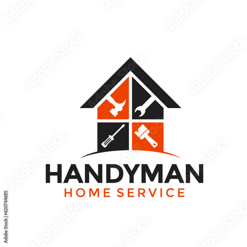 Illustration vector graphic of Construction, home repair, home service and Building Logo handyman Design template