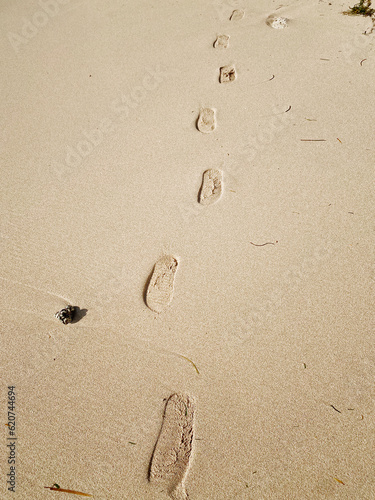Footsteps in beach
