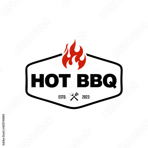 bbq logo template design creative	
