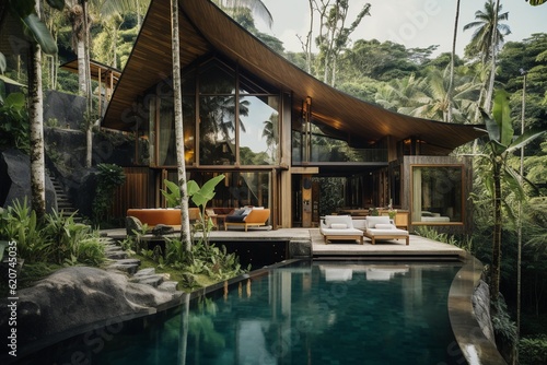 Beautiful Balinese home  Generative Ai