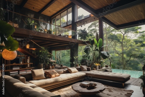 Beautiful Balinese home, Generative Ai © Interiorby