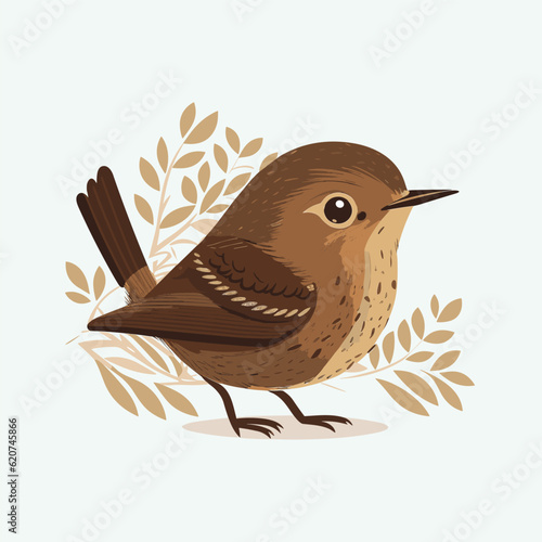 vector cute wren cartoon style photo