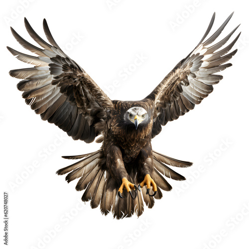 eagle isolated on transparent background ,pounced eagle png ,generative ai © Leo