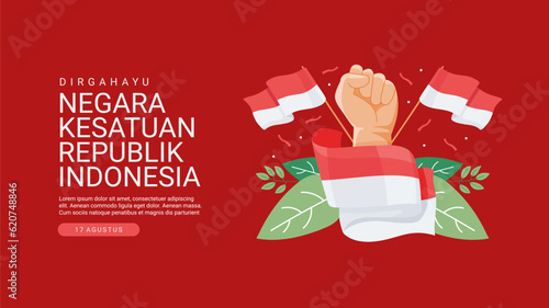 indonesia independence day horizontal banner template