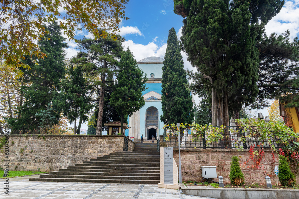 Obraz na plátně The Green Tomb, a mausoleum of the fifth Ottoman Sultan, Mehmed I, in Bursa, Turkey