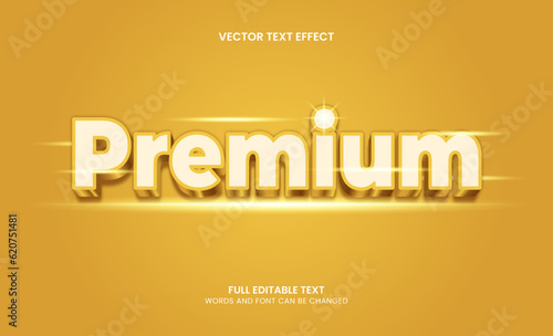 Editable text effect prmium gold 3d text template premium vector photo