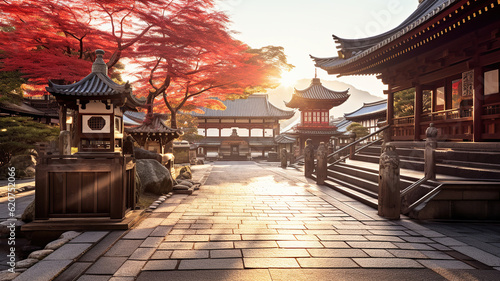 Immerse in the Rich Heritage of Kyoto Temples. Generative Ai photo