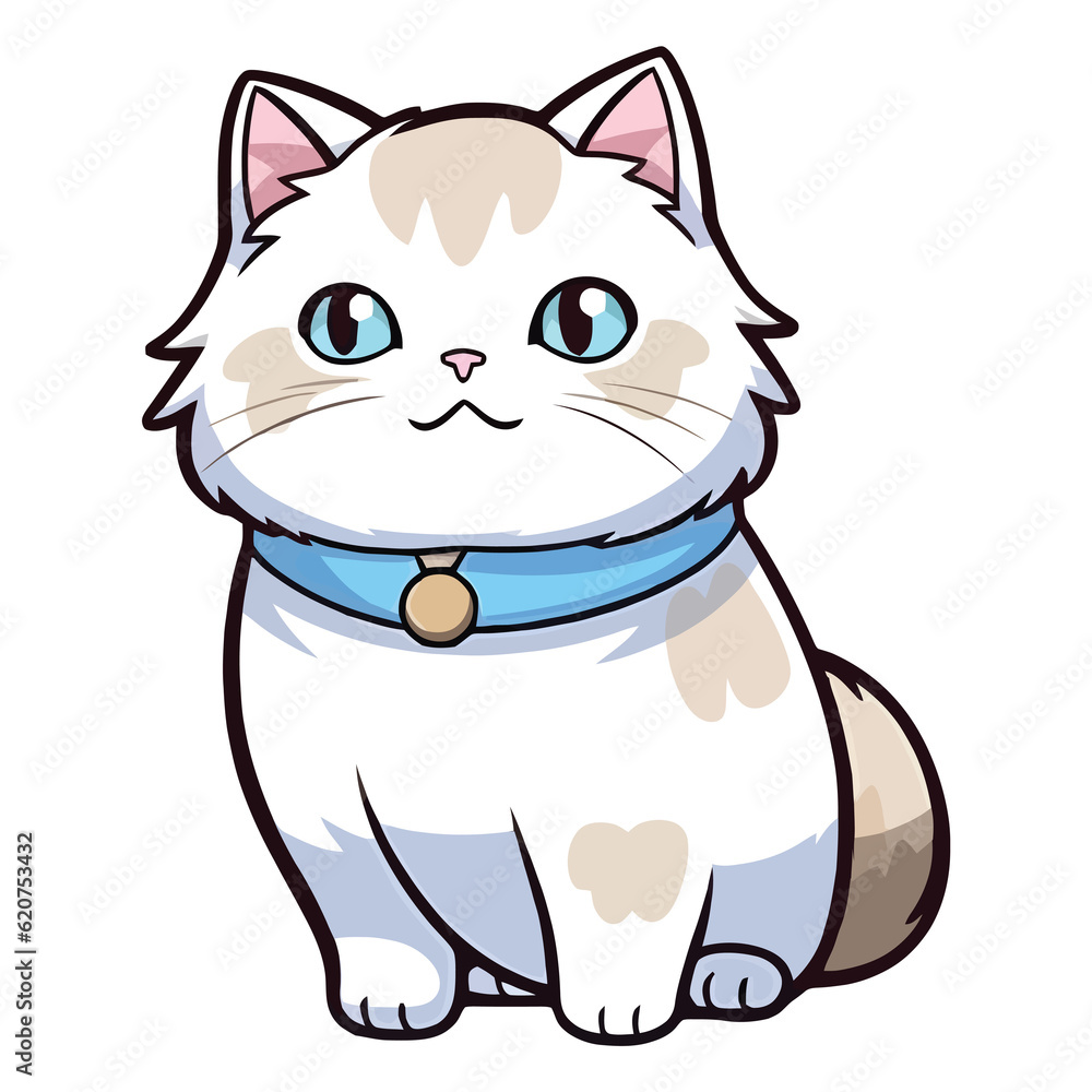 Whimsical Ragdoll Cat 2D Illustration: Adorable Feline with a Playful Spirit and Fluffy Elegance Whimsical Ragdoll Cat 2D Illustration: Adorable Feline with a Playful Spirit and Fluffy Elegance