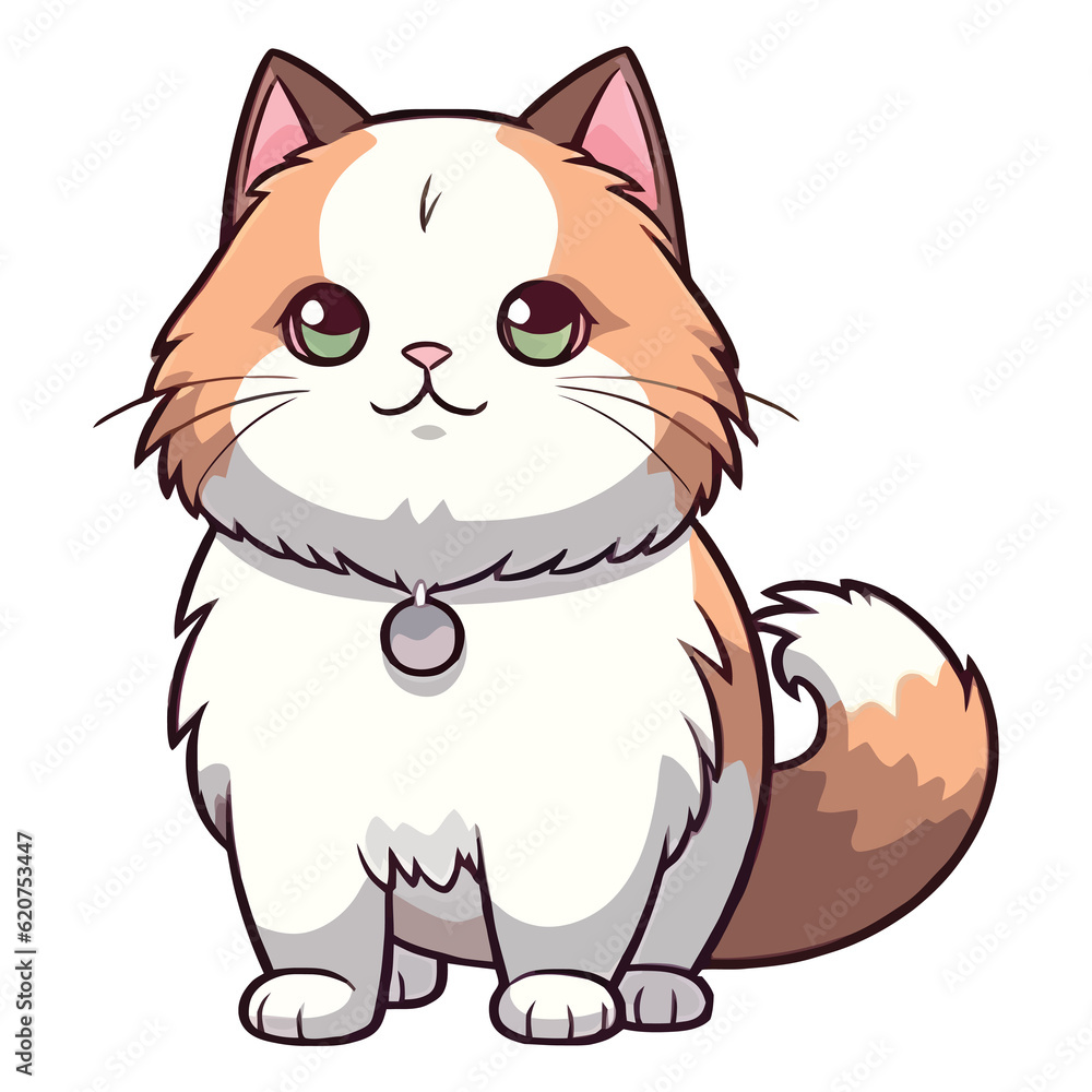 Whimsical Ragdoll Cat 2D Illustration: Adorable Feline with a Playful Spirit and Fluffy Elegance Whimsical Ragdoll Cat 2D Illustration: Adorable Feline with a Playful Spirit and Fluffy Elegance