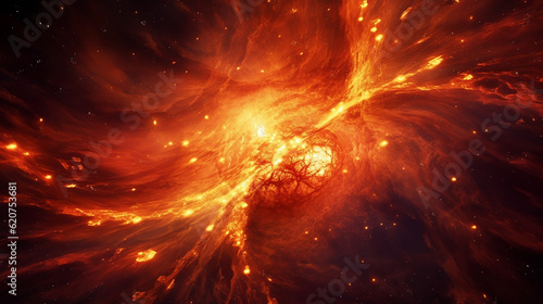 Stellar Inferno: The Explosive Demise of a Giant Star. Generative AI photo