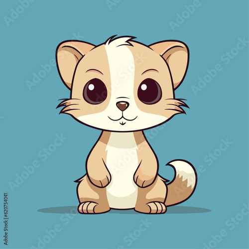 Cute Ferret Cartoon Character: Perfect for Children's Products and Wildlife-themed Designs!