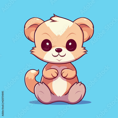 Cute Ferret Cartoon Character: Perfect for Children's Products and Wildlife-themed Designs!