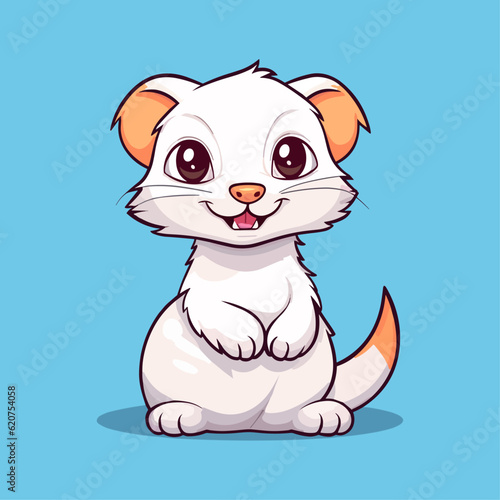 Cute Ferret Cartoon Character: Perfect for Children's Products and Wildlife-themed Designs!
