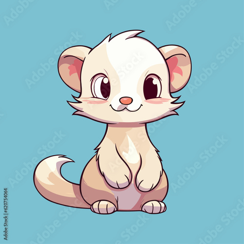 Cute Ferret Cartoon Character: Perfect for Children's Products and Wildlife-themed Designs!