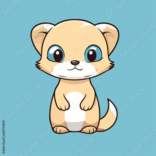 Cute Ferret Cartoon Character: Perfect for Children's Products and Wildlife-themed Designs!
