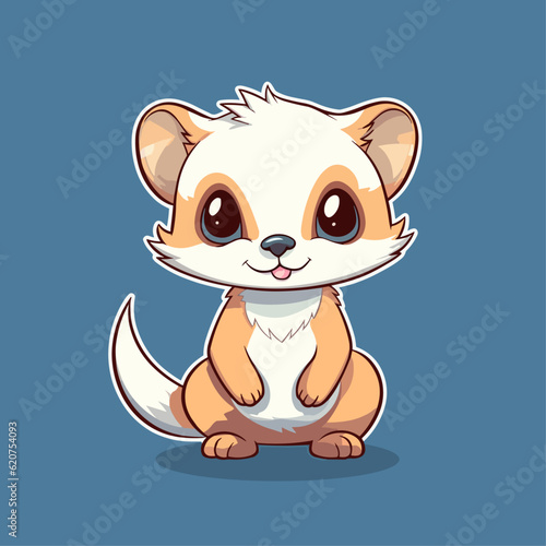 Cute Ferret Cartoon Character: Perfect for Children's Products and Wildlife-themed Designs!