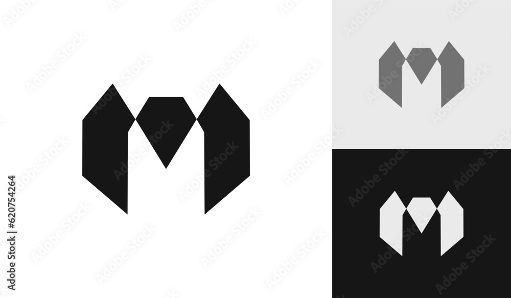 Obraz premium Letter M initial with diamond logo design