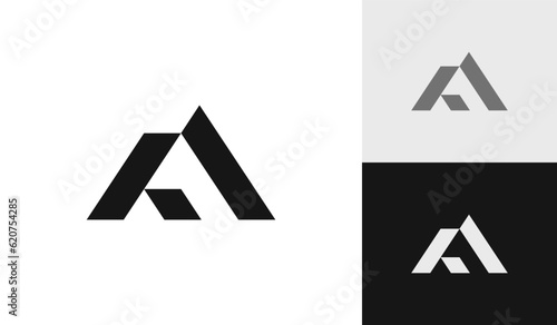 Geometric letter A initial monogram logo design