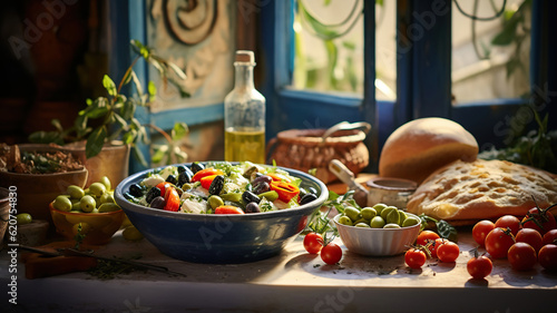 Exploring the Vibrant Cuisine of Greece. Generative Ai